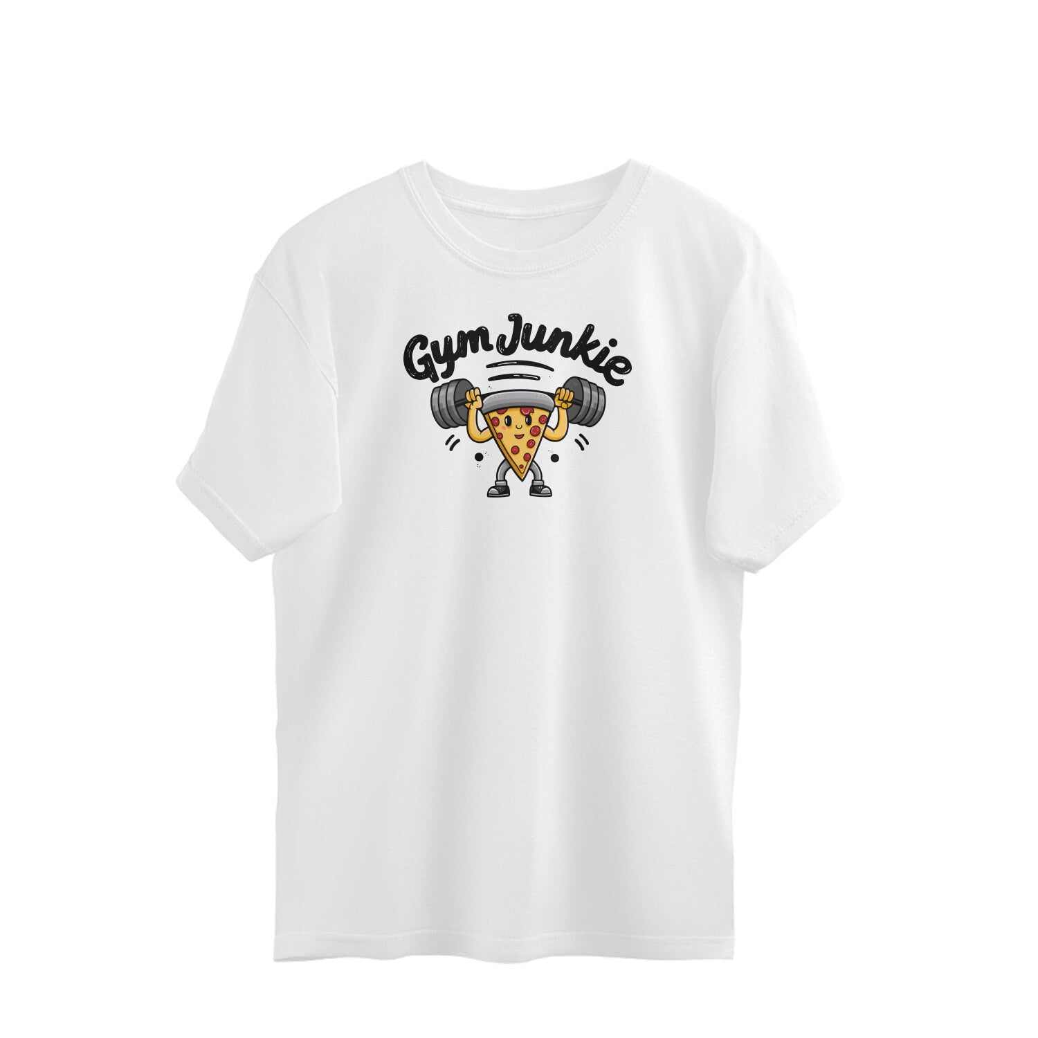 Gym Junkie Pizza - Unisex Oversized T-shirt for Men