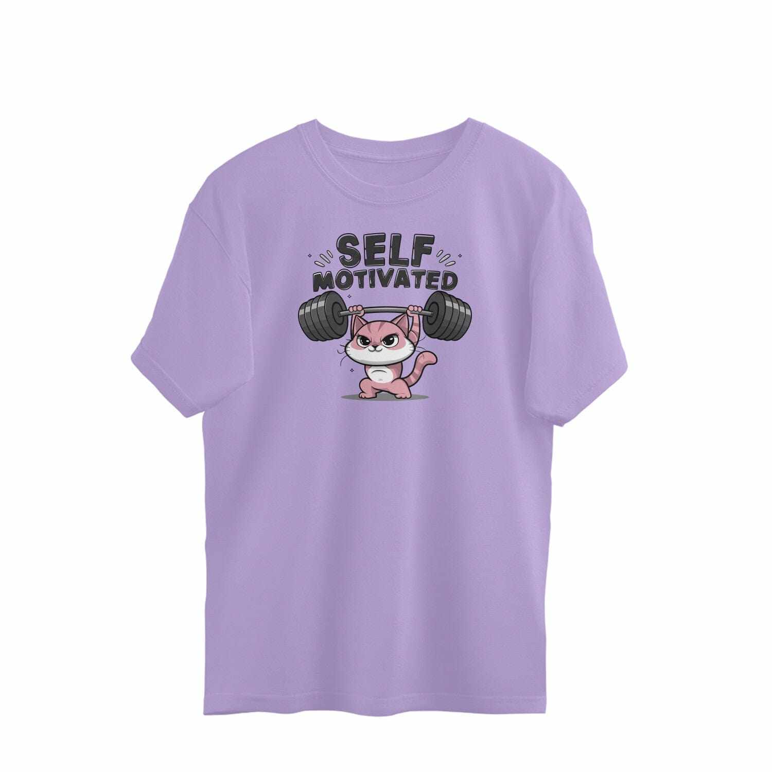 Self Motivated Cat Oversized Unisex Gym T-shirt