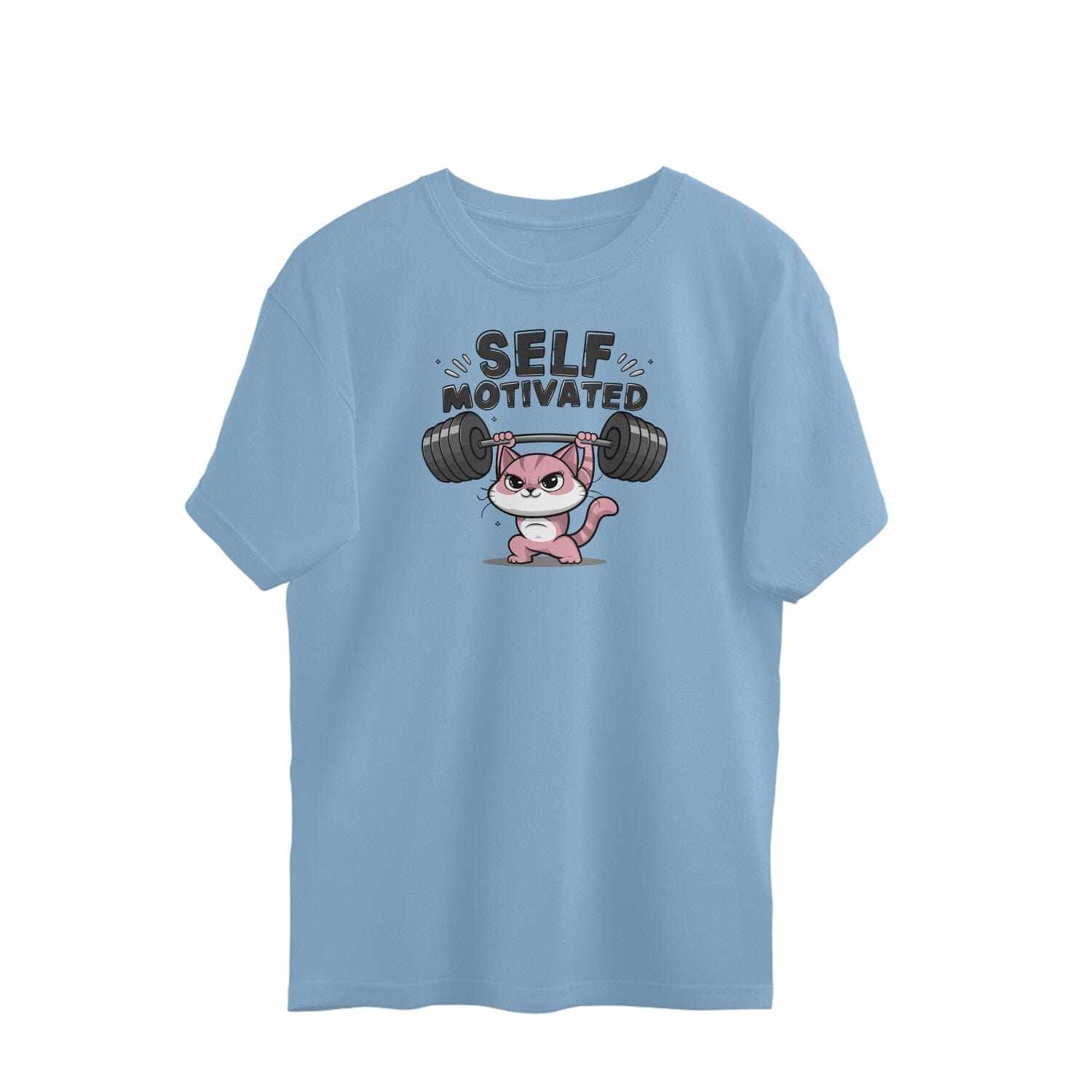 Self Motivated Cat Oversized Unisex Gym T-shirt