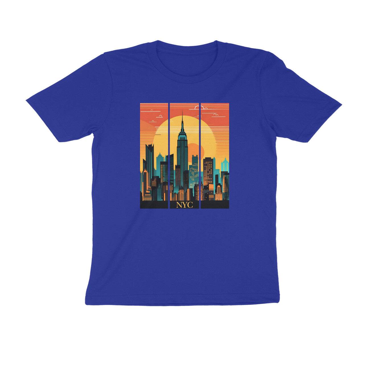 Round Neck T-shirt New York City Half Sleeve For Men and Women