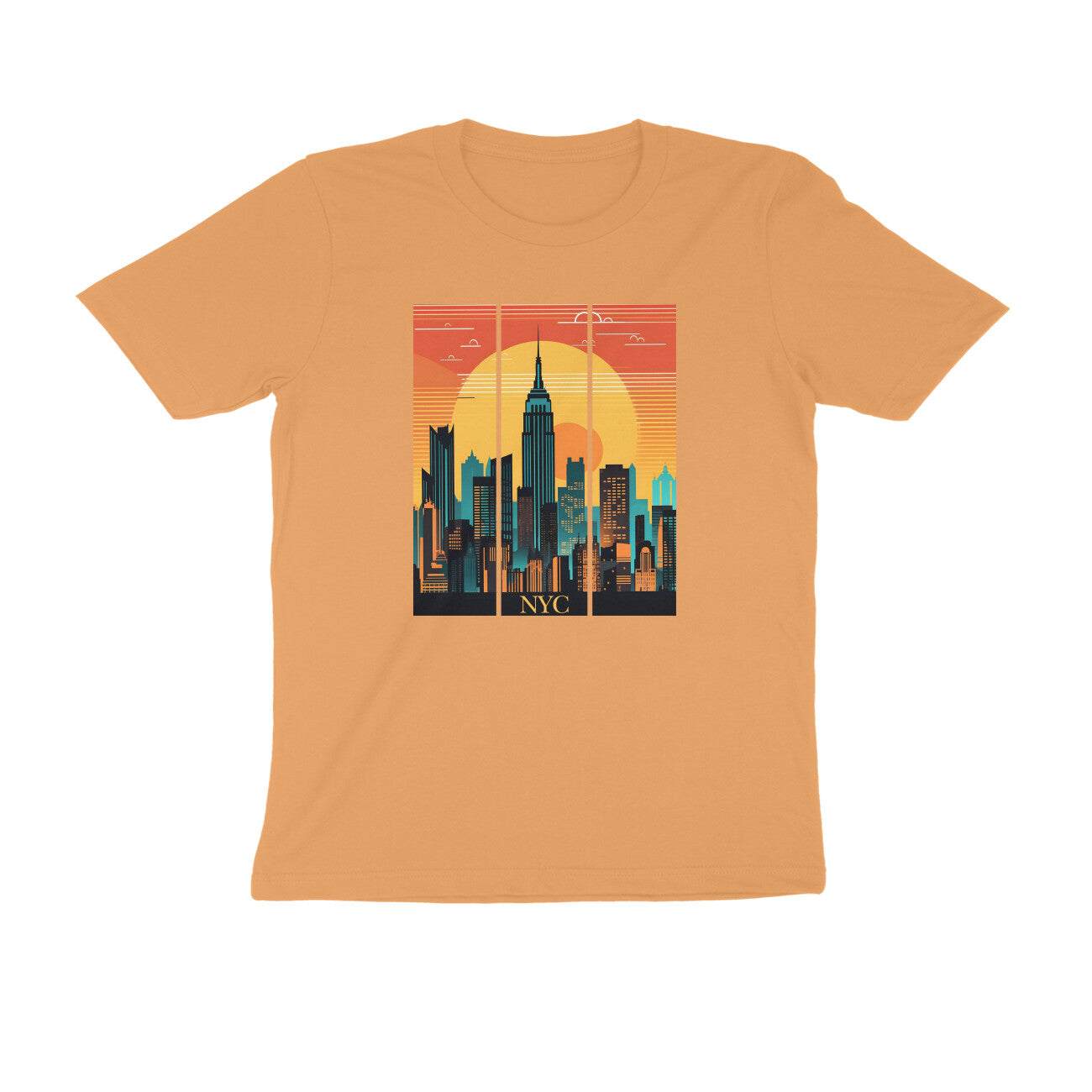 Round Neck T-shirt New York City Half Sleeve For Men and Women